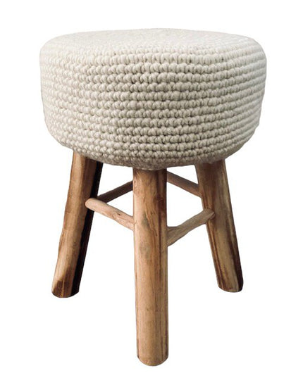 Luna -Leena kinderkruk met een off-white hoes - Sheep Wool & Wood - Handgehaakt in Nepal