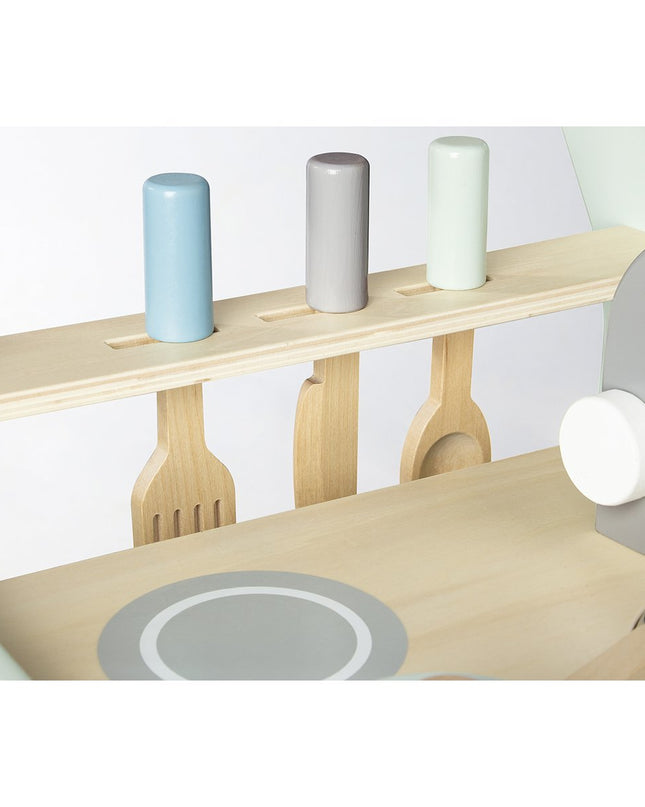 Kinderkeuken 'Kalle', pastelgroen hout keukenspeelgoed