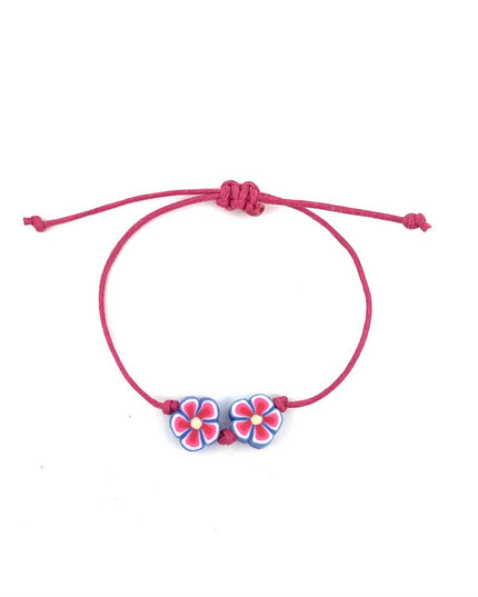 Luna-Leena kinderarmband bloem paars - handgemaakt in Nepal