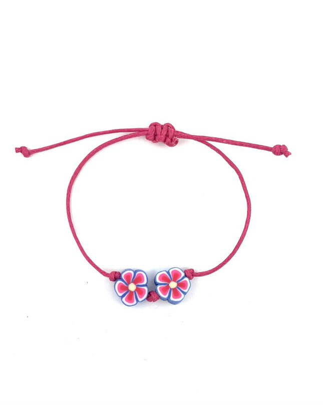 Luna-Leena kinderarmband bloem paars - handgemaakt in Nepal