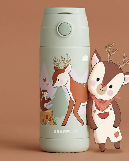 Thermo kinderdrinkfles bidon RVS - hertgroen