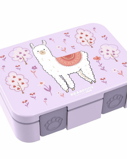 Nachhaltige Bento-Lunchbox COMPACT – mit Fächern, auslaufsicher, BPA-frei – Lama Lila