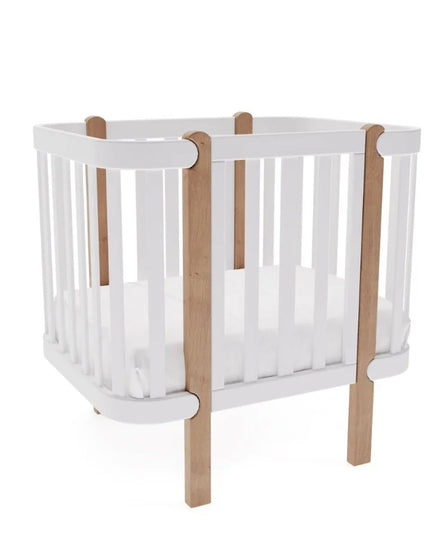 YappyÉtude wiegset (korte zijden en matrasbodem) WIT/HEMELGRIJS