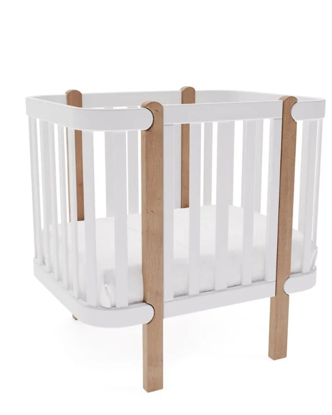 YappyÉtude wiegset (korte zijden en matrasbodem) WIT/HEMELGRIJS