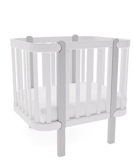 YappyÉtude wiegset (korte zijden en matrasbodem) WIT/HEMELGRIJS