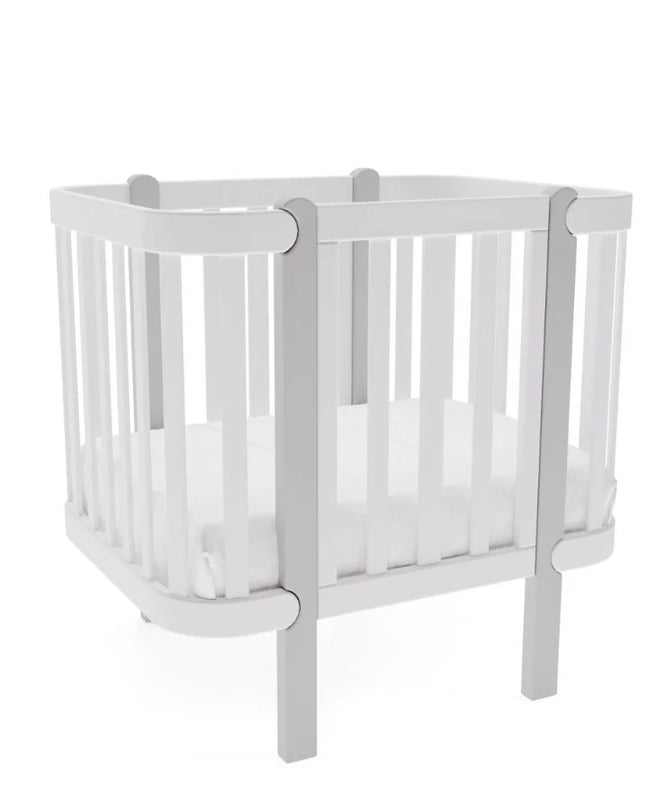 YappyÉtude wiegset (korte zijden en matrasbodem) WIT/HEMELGRIJS