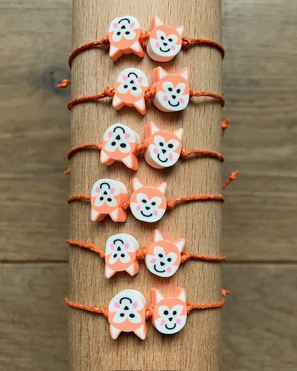 Luna-Leena kinderarmband vos oranje - handgemaakt in Nepal