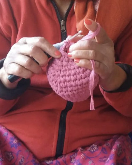 Luna-Leena konijn/konijn roze knuffel  - katoen - handgehaakt in Nepal