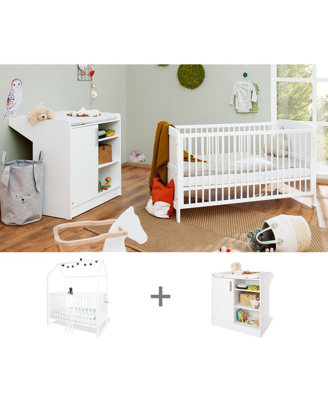 Startset 'Hilda &Viktoria', wit
2 delen: huis bed, commode