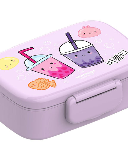 Children's lunch box with compartments, leak-proof - BubbleTea, purple