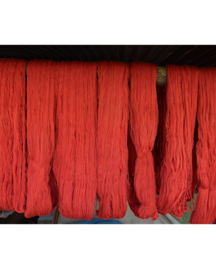 Luna-Leena kinderkruk met een paddenstoelbekleding hoes - rood - katoen & hout - Handgehaakt in Nepal