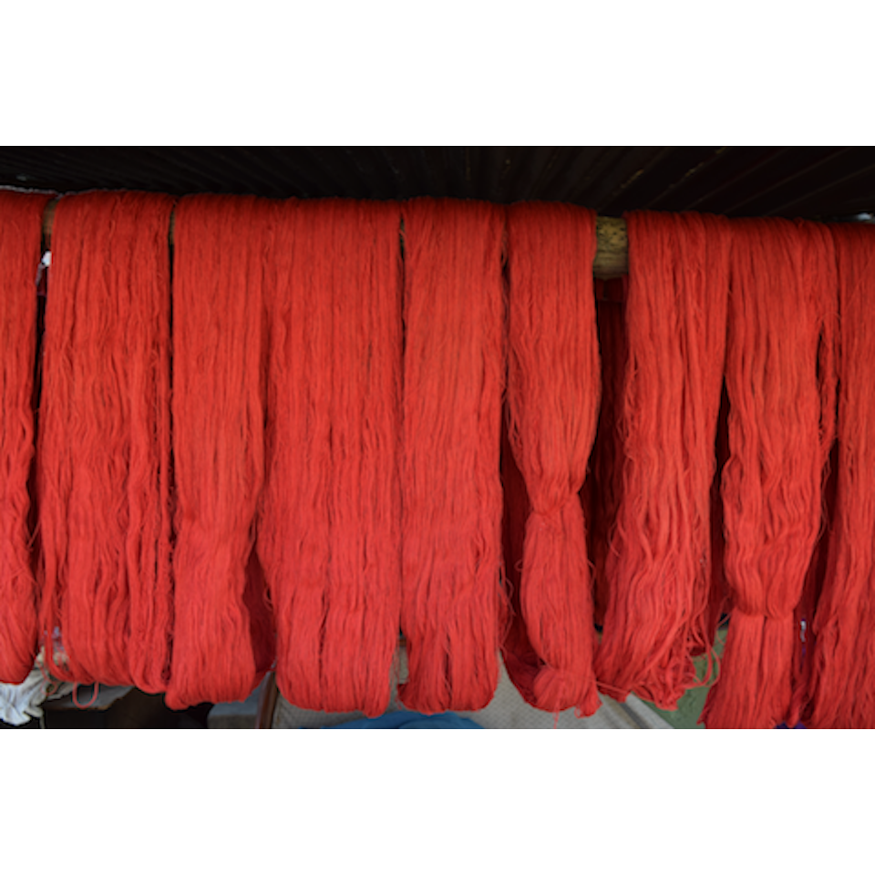 Luna-Leena kinderkruk paddestoelbekleding rood - katoen & hout - handgehaakt in Nepal