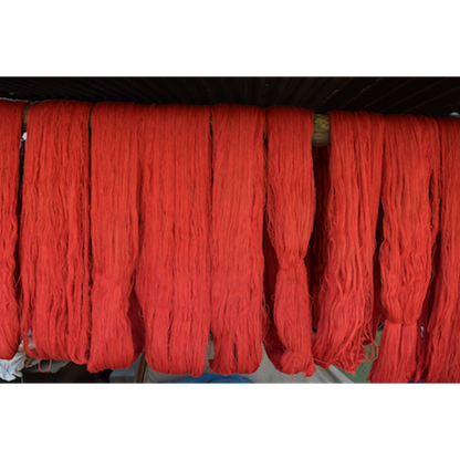 Luna-Leena kinderkruk paddestoelbekleding rood - katoen & hout - handgehaakt in Nepal