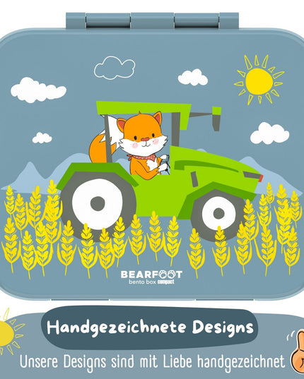 Nachhaltige Bento COMPACT Lunchbox – mit Fächern, auslaufsicher, BPA-frei – Tractor