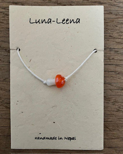 Luna-Leena kinderarmband paddestoel oranje - handgemaakt in Nepal (kopie)