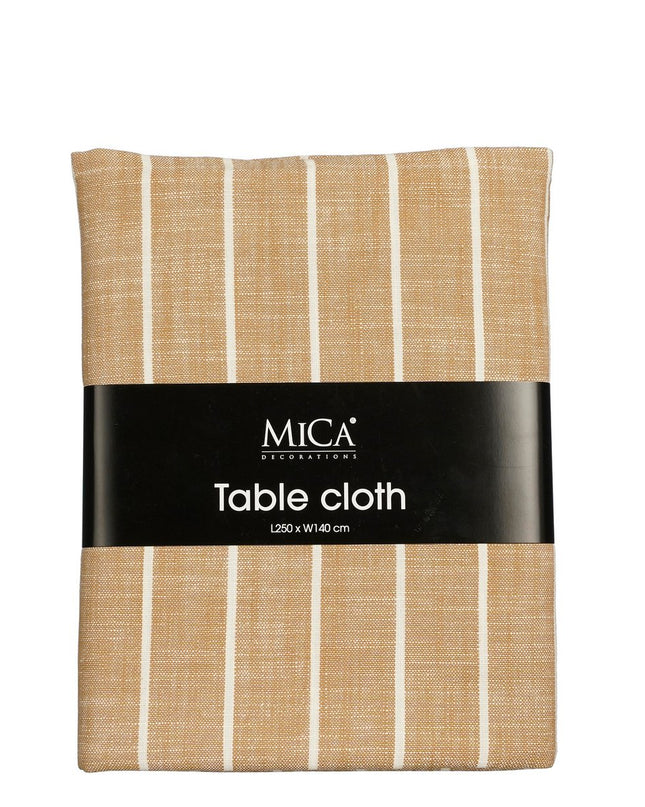 Alivo Tafelkleed - L250 x B140 cm - Organisch Katoen - Bruin, Wit