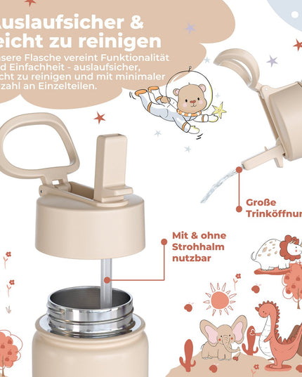 Thermo children's drinking bottle stainless steel - water bottle - thermo - Ambulance brown