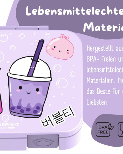 Blattdose mit Ventilatoren, Licht und auslaufsicherem Bubble Tea lila