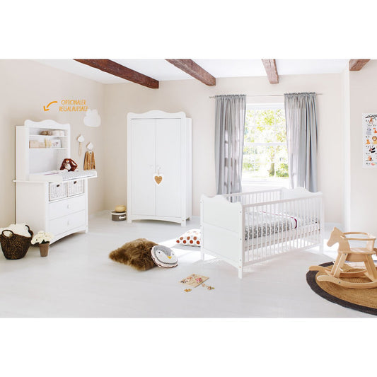 Startset 'Florentina' breed, incl. brede kast4 delen: ledikant, brede commode, brede plank, 2-deurs kledingkast