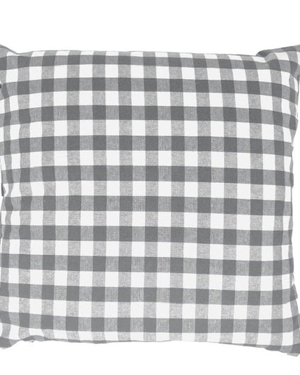 Kussen Vichy vierkant grijs + binnenkussen (set) - 45x45cm duurzaam