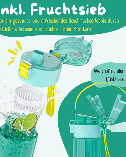 Children's drinking bottle, 500 ml, light - water bottle - Ocean mint