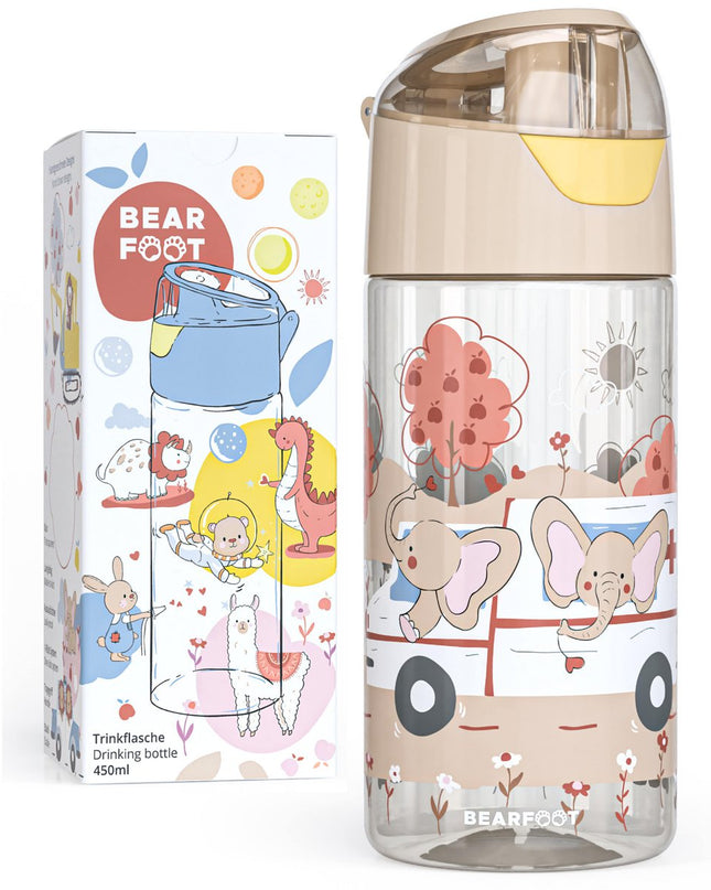 Children's water bottle, lightweight water bottle - elephants