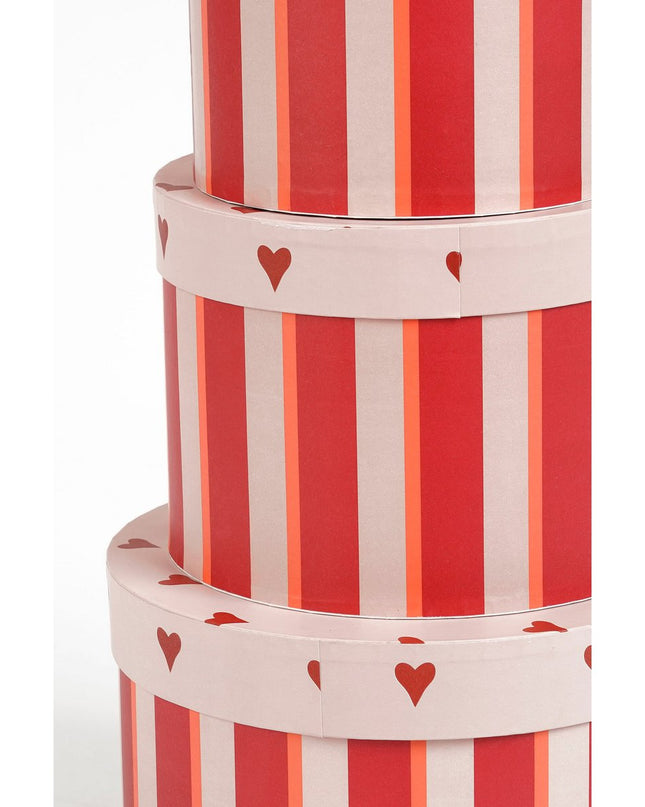 Opbergdoos - Set van 3 - H14 x Ø21 cm - Papier - FSC Mix - Rood kerst 2025