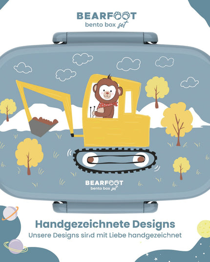 Lunchbox für Kinder mit Fächern, leicht und auslaufsicher – Excavator