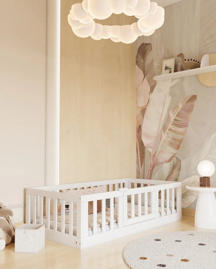 YappyCasa Kleinkinderbett, Bodenbett, WEISS