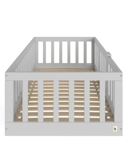 YappyCasa Kleinkinderbett, Bodenbett, GRAU