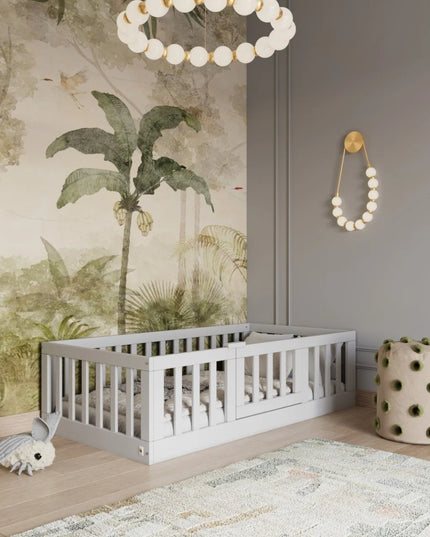 YappyCasa Kleinkinderbett, Bodenbett, GRAU