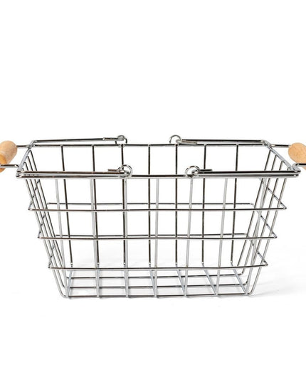 Winkelmandje met houten handvatten