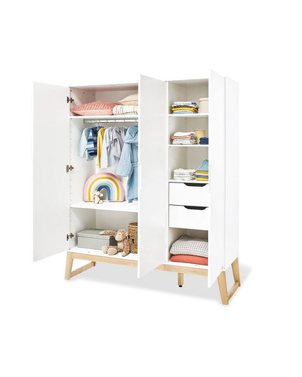 Startset 'Bridge' breed groot, incl. wandplank4 delen: ledikant, brede commode, grote kledingkast, wandplank