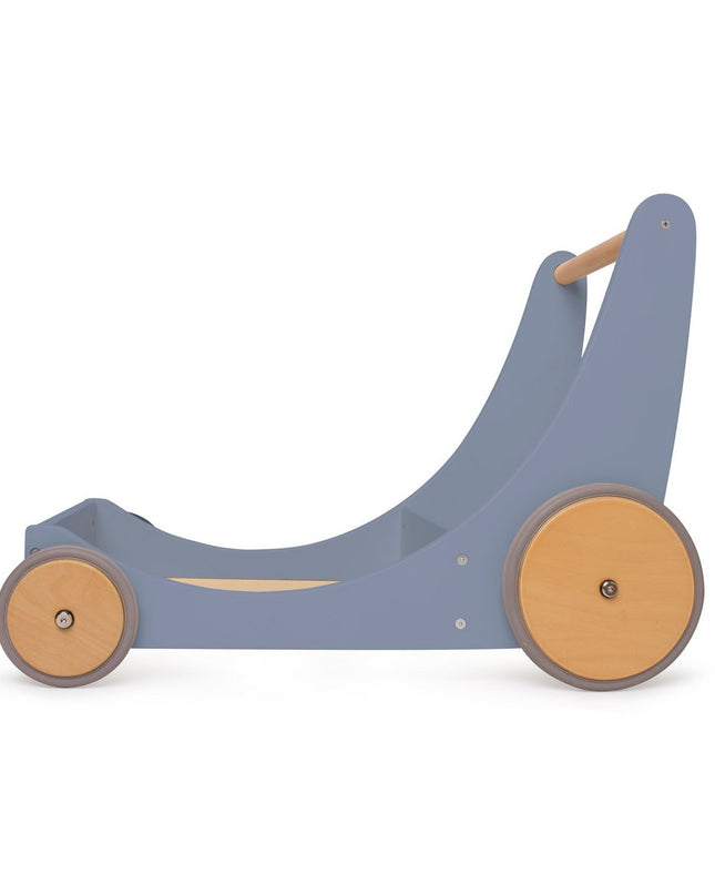 Kinderfeets 2-in-1 houten opbergkar & loopwagen - Slate Blue- dreumes & peuter