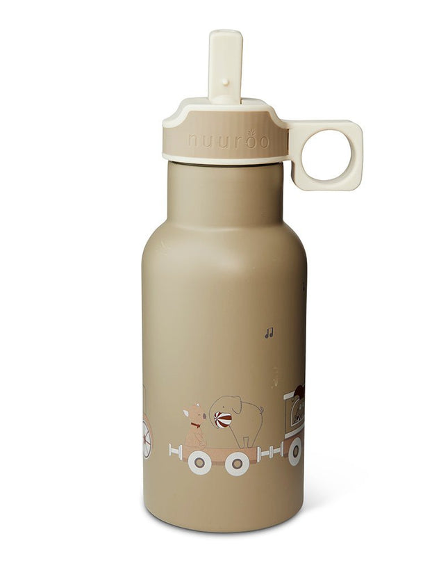 Nuuroo Juno Bidon – 350 ml, RVS Waterfles met Activiteitsdeksel, Kleur Carnavalstrein