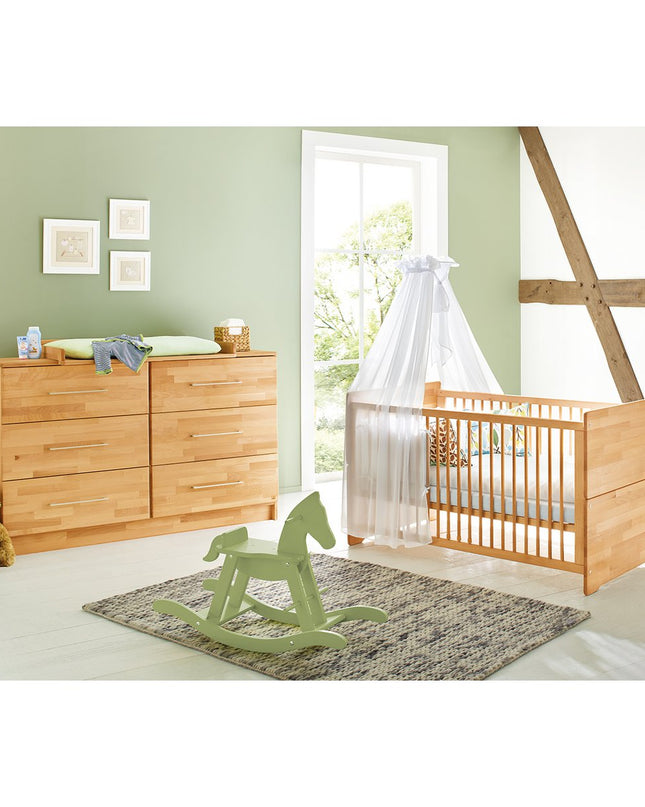 Startset 'Natura' extra breed
2 delen: ledikant, extra brede commode