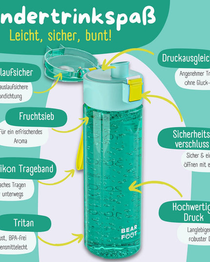 Kindertrinkflasche, 500 ml, hell – Logo Mint
