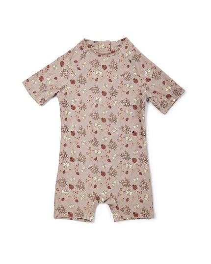 Dia swim suit-Sand - zwemjumpsuit zand - UV pakje - Uv bescherming -  Flower bee - zomer26