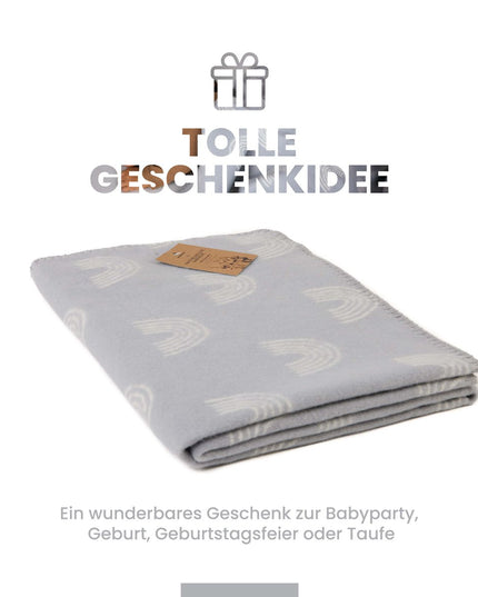 Organic cotton baby blanket, Made in Germany, rainbow - gray