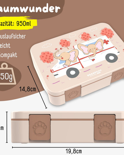 Lunchbox Bento, licht en lekvrij - Ambulance bruin - 650ml
