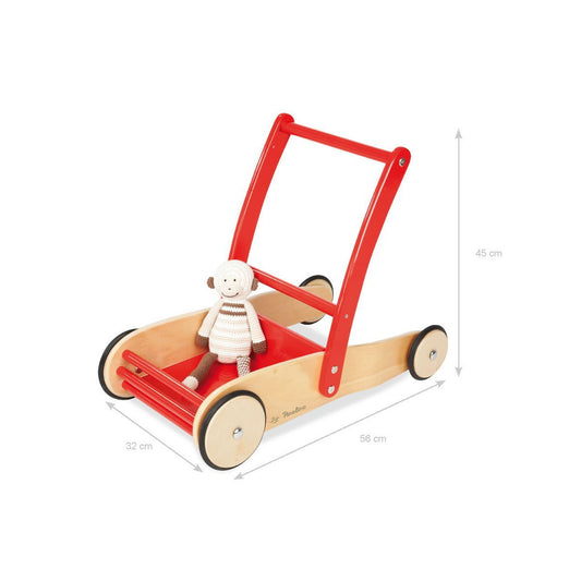Leren rollator 'Uli', rood loopwagen