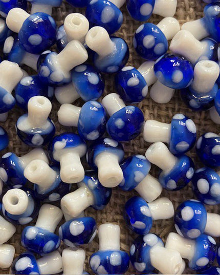 Luna-Leena kinderarmband paddestoel blauw - handgemaakt in Nepal