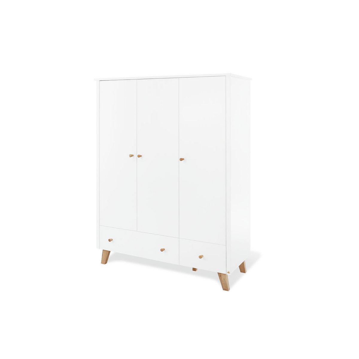 Startset 'Hilda & Pan' breed groot, wit, incl. wandplank4 delen: huisbed, brede commode, grote kledingkast, wandplank