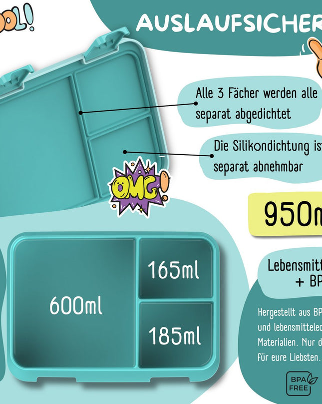 Laubbehälter mit Fächern, leicht und auslaufsicher - Schildkröte