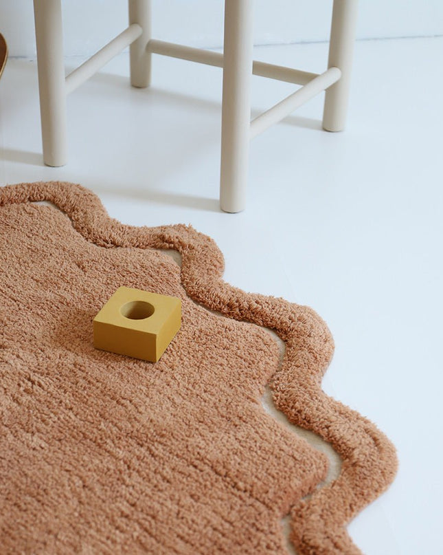 SWEET APRIL TOFFEE – Rond Wasbaar Katoenen Kindertapijt vloerkleed