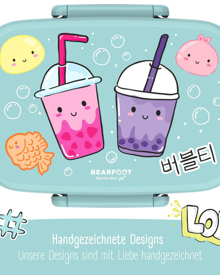 Children's lunch box with compartments, leak-proof - BubbleTea, mint