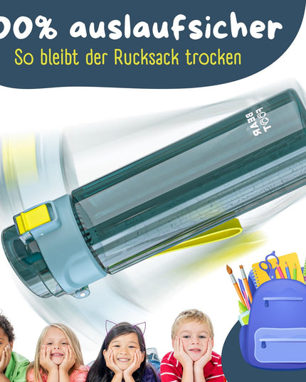 Children's drinking bottle, 500 ml, light - water bottle - logo blue