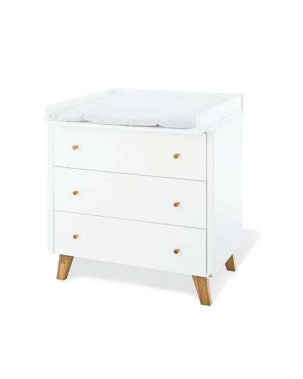 Startset 'Hilda & Pan' breed groot, wit3 delen: huisbed, brede commode, grote kledingkast