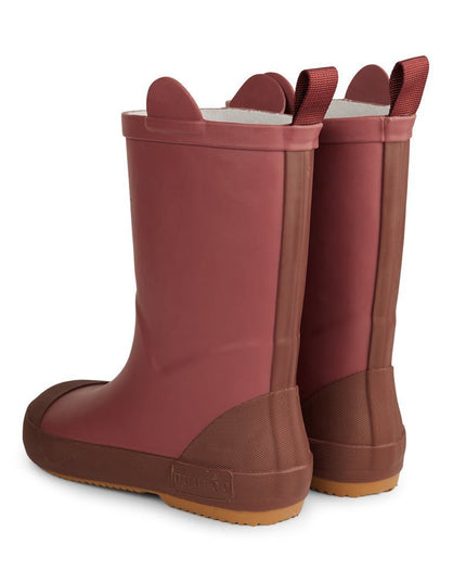 Anton dierenprint rubberen regenlaarzen van natuurlijk rubber - Mahonie - herfst26