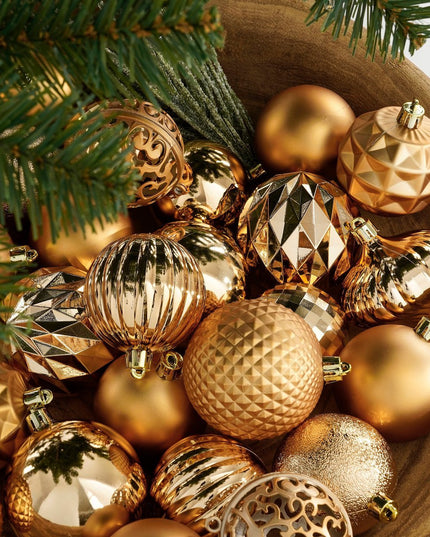 Kerstballen Set - 60 Stuks - Ø7 cm - Onbreekbaar - Koper kerst 2025